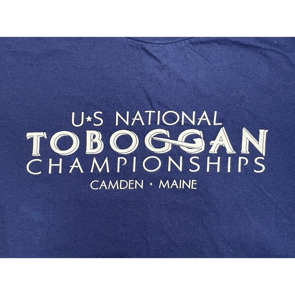 U.S. National Toboggan Championship Camden, ME 2025 Blue Mens Size XL T-Shirt - Picture 3 of 5